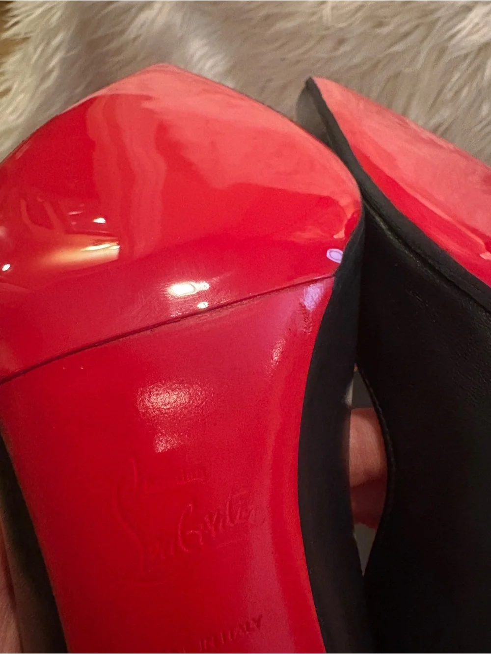 Christian Louboutin Black Leather Pointed-Toe Stiletto Pumps with Red Soles